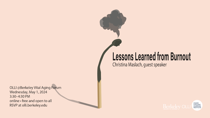 A bent burned-out match with words "Lessons learned from burnout"
