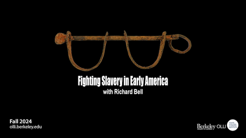 "18th century shackles against black background"