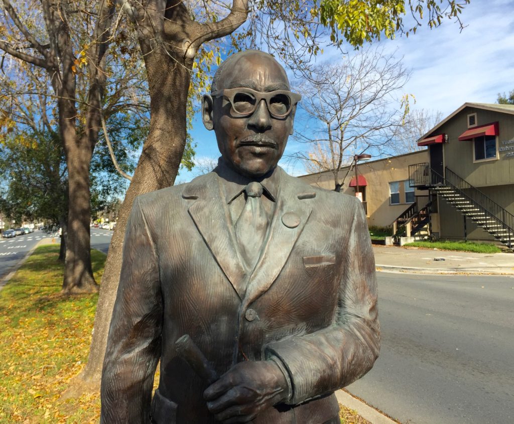 Bryon Rumford statue in Berkeley