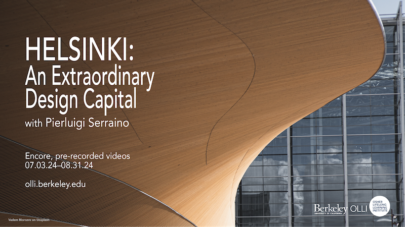 wood-clad curve of modernist building